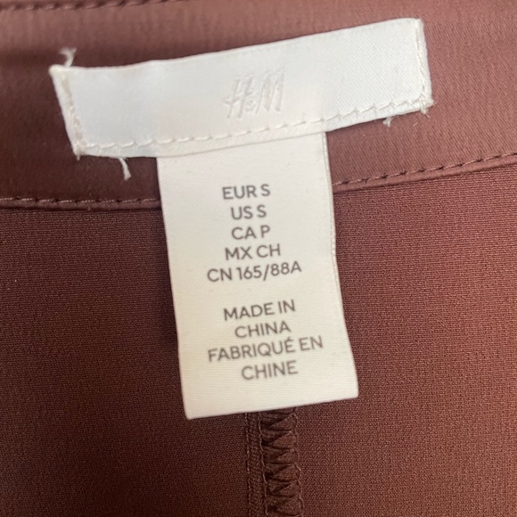 H&M long sleeve button down mini dress small brown - Picture 3 of 4